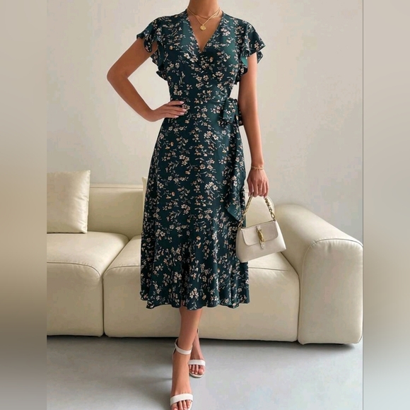 Riding Boho Dress Dark Green